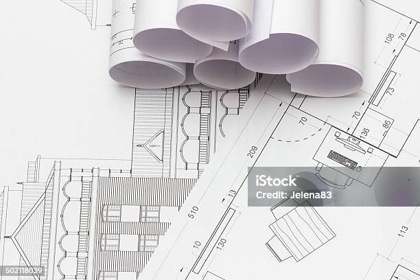 Blueprints Stock Photo - Download Image Now - Apartment, Architecture, Blue