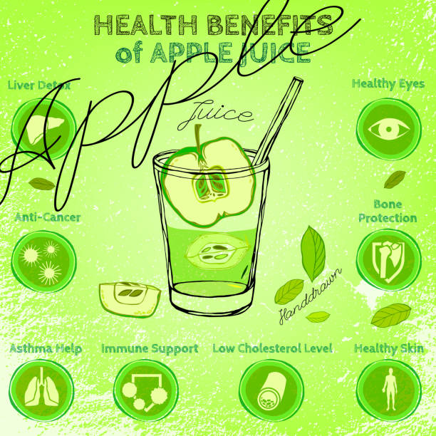 handdrawn apple infografik - infographic part of symbol cocktail stock-grafiken, -clipart, -cartoons und -symbole