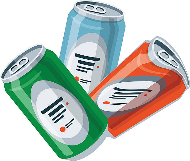 ilustrações, clipart, desenhos animados e ícones de isolado tin latas - crushed can soda drink can