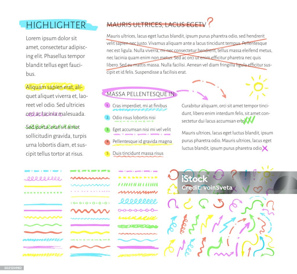 Highlighter Elements Collection Stock Illustration - Download Image Now ...