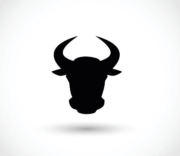 ilustraciones, imágenes clip art, dibujos animados e iconos de stock de bull icono vector ilustración - taurus