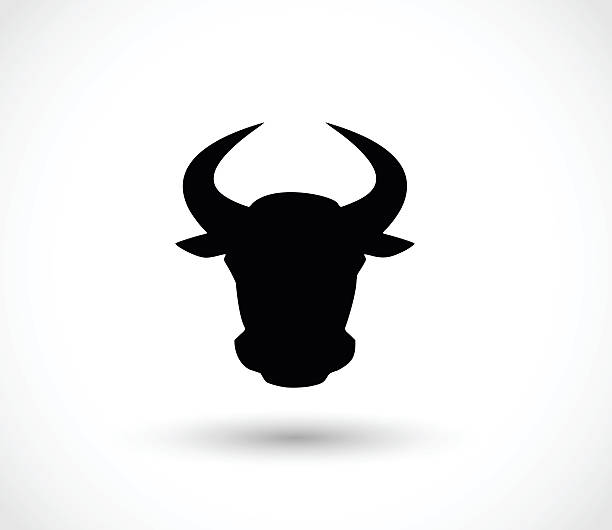 illustrations, cliparts, dessins animés et icônes de bull icône illustration vectorielle - cow bull cattle beef cattle