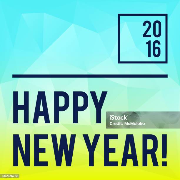 Square New Year Design With Gradient Triangle Background Stock Illustration - Download Image Now