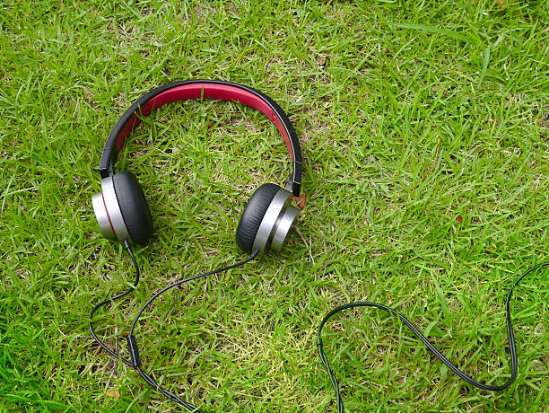 istock Headphones on green grass 502127692