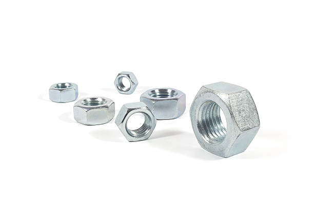 istock Metal Nuts Of Different Sizes Isolated On White 502129376