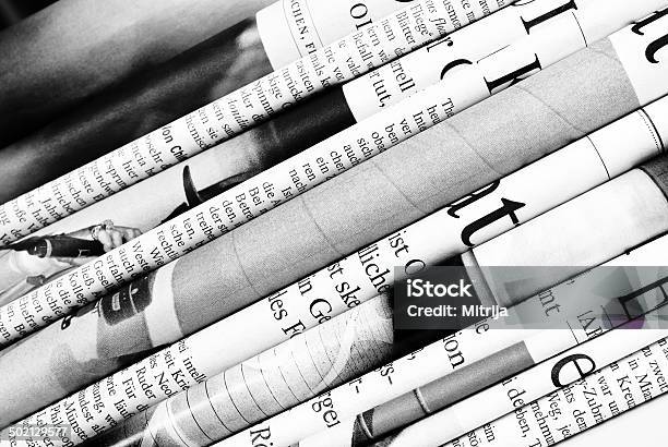 Folded Newspapers Background Stock Photo - Download Image Now - Journalism, Newspaper, Magazine - Publication