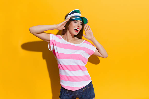 istock Shouting Girl In Sun Visor Cap 502131340