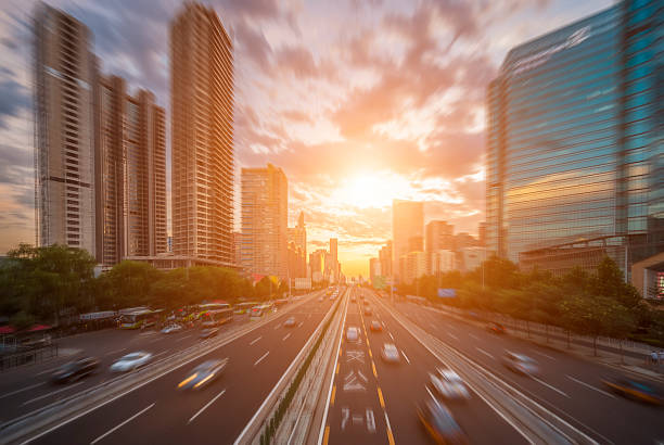 istock Urban highway traffic at night 502131876