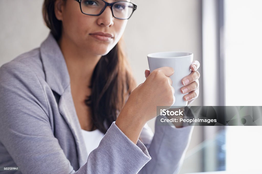 Coffee - she operates on 3 cups a day Cropped portrait of an attractive businesswoman on a coffee breakhttp://195.154.178.81/DATA/i_collage/pi/shoots/783628.jpg Brown Hair Stock Photo