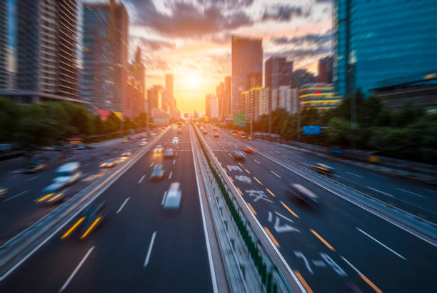 istock Urban highway traffic at night 502132062