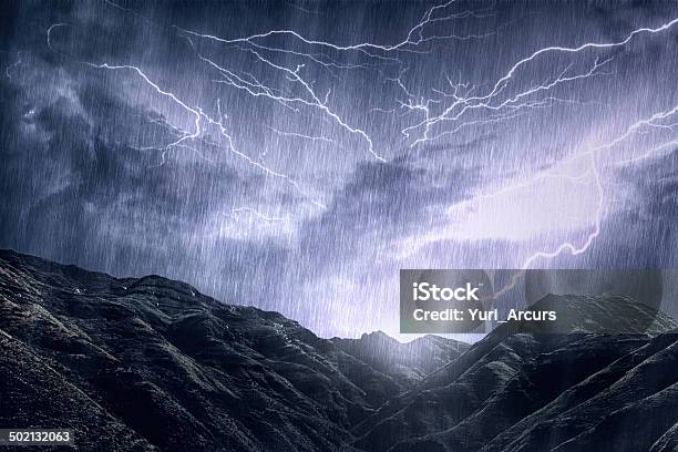 Mother Nature Unleashes Her Rage Stock Photo - Download Image Now - Rain, Lightning, Storm