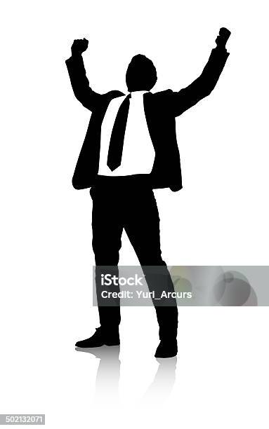 Celebrating The Win Stock Illustration - Download Image Now - Celebration, Suit, Males