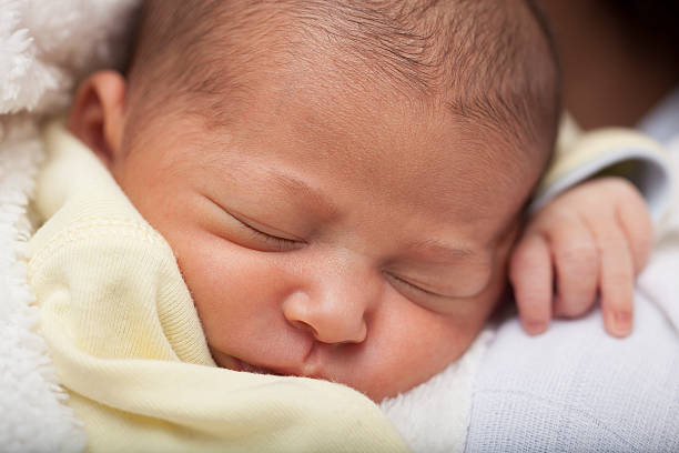 istock Close up portrait newborn baby. 502133015