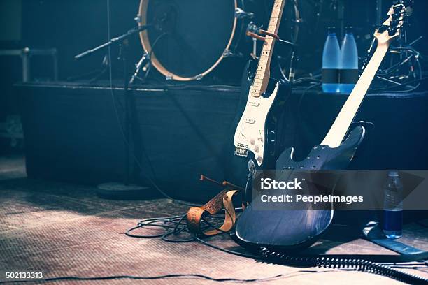Waiting To Be Played Stock Photo - Download Image Now - Stage - Performance Space, Rock Music, Guitar