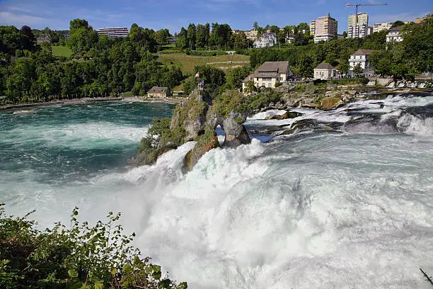 Rheinfall, Waterfall of the river Rhein at Neuhausen, Schaffhausen, Switzerland