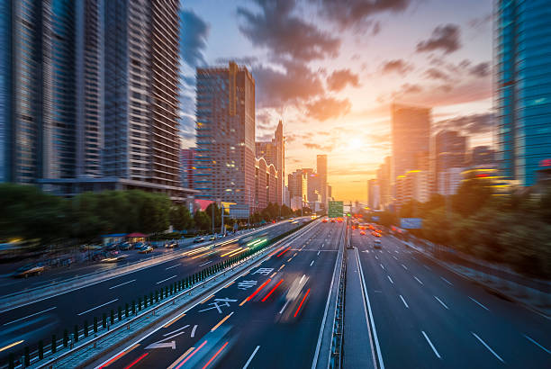 istock Urban highway traffic at night 502148628