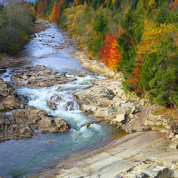 istock River in mountains at autumn 502148902
