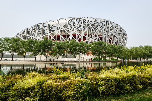 Beijing, China - on September 20, 2015:Beijing national stadium, also known as the bird's nest,the bird's nest is China's famous Large stadium landmarks building。