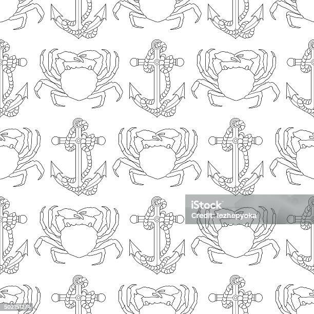 Marine Seamless Pattern With Sea Objects And Animals Stock Illustration - Download Image Now