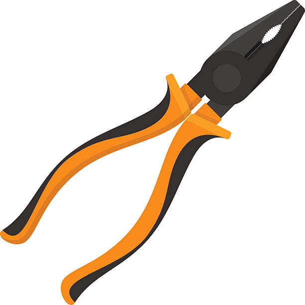 ilustrações, clipart, desenhos animados e ícones de alicate de borracha plana com alças em design - pliers work tool white background craft