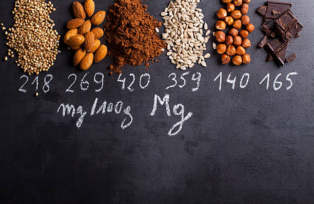 istock Products rich in magnesium on black background. 502152018