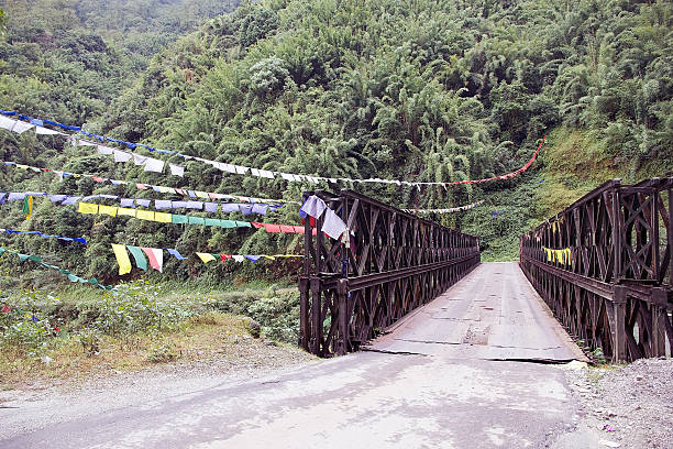 istock Bridge and prayer flags, Sikkim, India 502153790