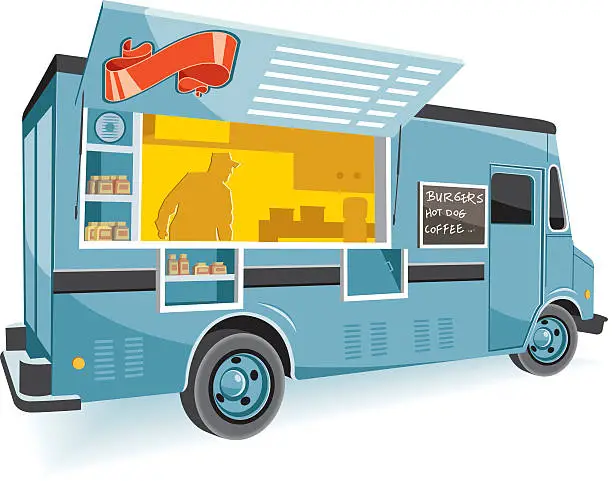 Vector illustration of vector food truck