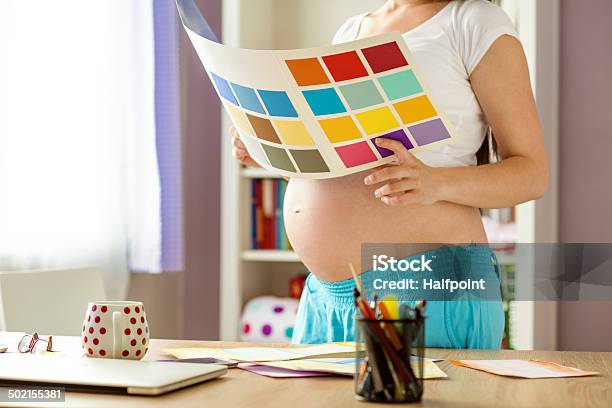 Pregnant Woman Working From Home Stock Photo - Download Image Now - 20-29 Years, Adult, Adults Only