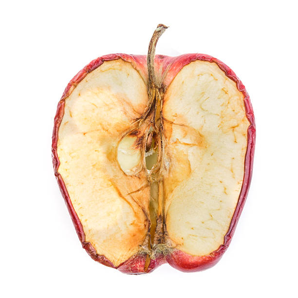 bad apple rot apple isolated from white background bruised fruit stock pictures, royalty-free photos & images