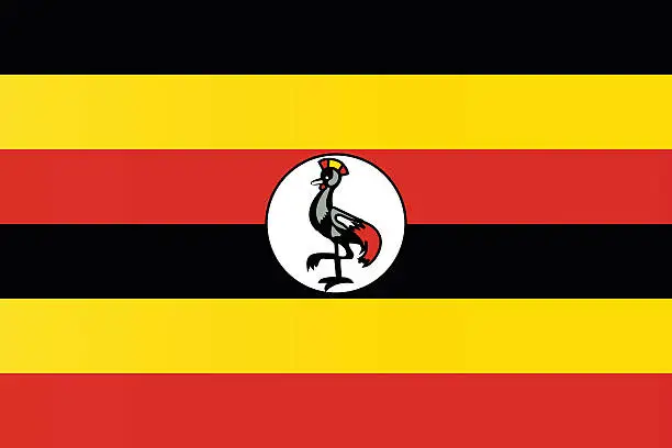 Vector illustration of Uganda flag