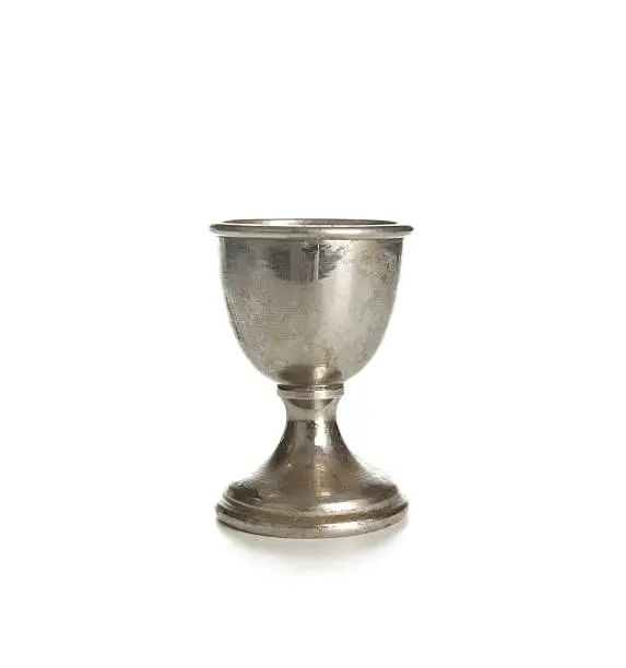 vintage silver plated goblets isolated on white