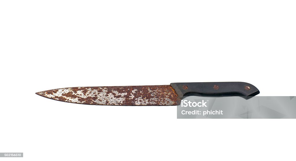 Rusty couteau sur un arrière-plan blanc - Photo de Rouillé libre de droits