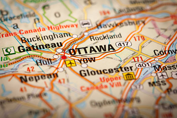 istock Ottawa City on a Road Map 502157699