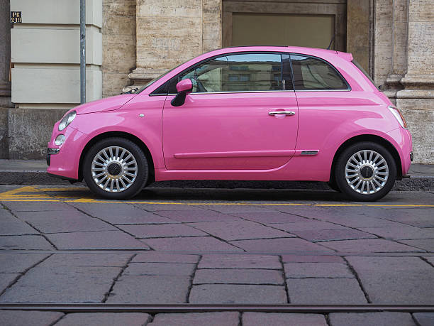 Turin, Italy - December 16, 2015: The new Fiat 500 car model is a remake of the famous Italian Fiat 500 model from the sixties