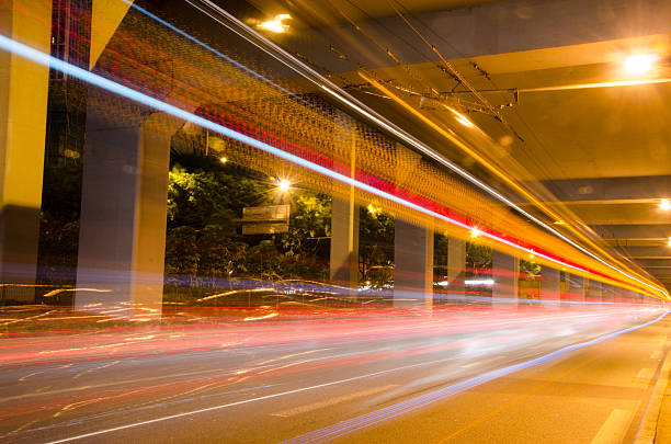 istock Big city road car lights at night 502158323