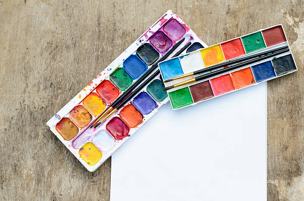 istock Used old water color paintbox 502158704