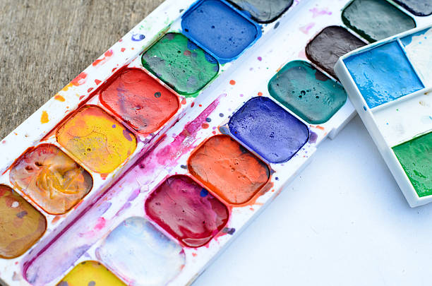 istock Used old water color paintbox 502158832