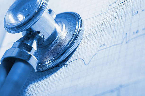 istock ECG and stethoscope medical examination tools 502159186