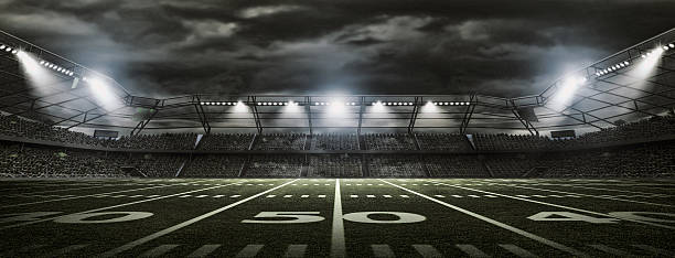 американский футбольный стадион - stadium american football stadium football field bleachers стоковые фото и изображения