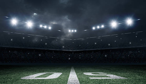 estádio de futebol americano - bola de noite imagens e fotografias de stock
