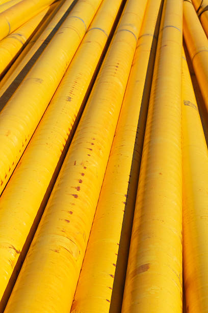 istock Yellow Steel Pipes, Long View 502159817