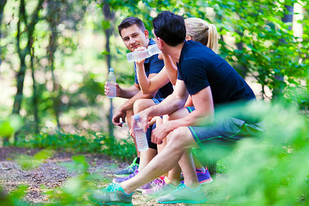 istock Group of joggers resting 502159901