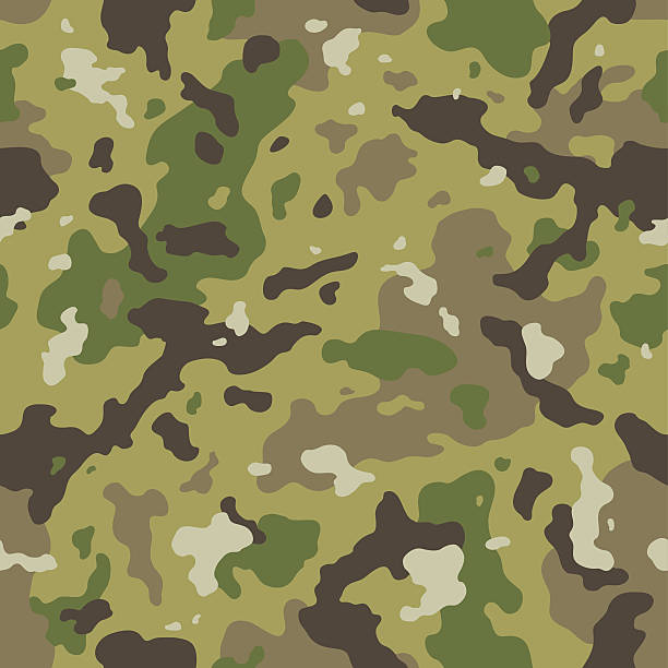 illustrazioni stock, clip art, cartoni animati e icone di tendenza di motivo mimetico senza cuciture - uniforme militare