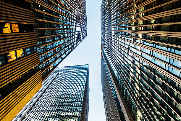 istock Skyscrapers from ground view with sky 502161426
