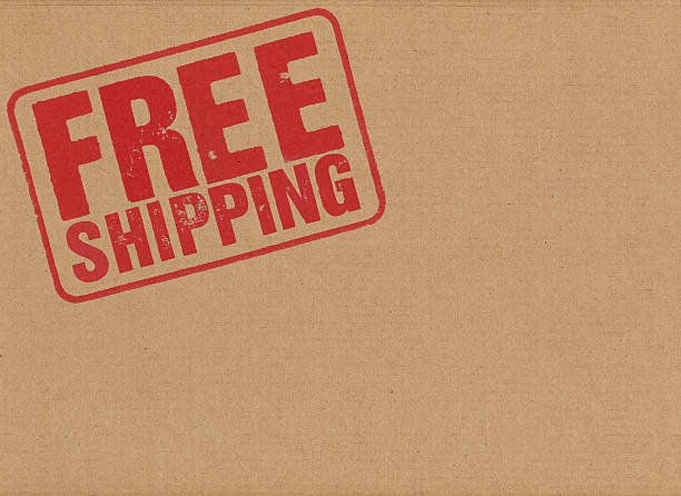 istock Free Shipping Stamped on Cardboard 502161471