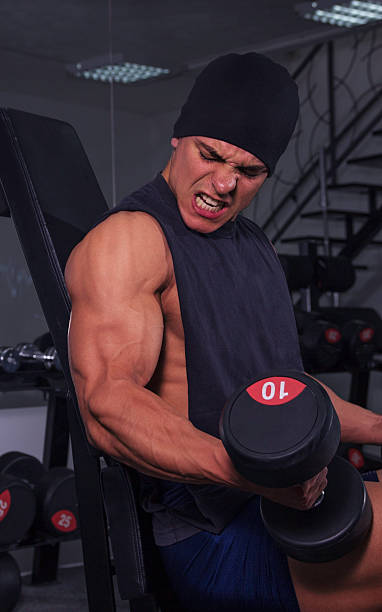 istock Muscular Man With Dumbbells 502161547