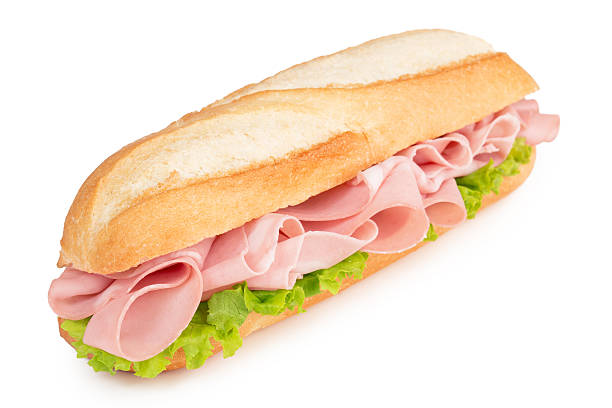 sub di mortadella - sandwich turkey cold cuts snack foto e immagini stock