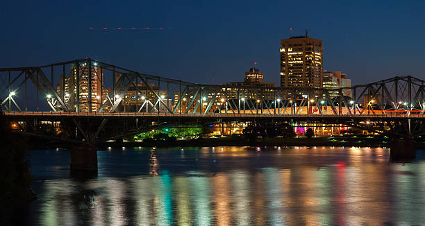 istock Alexandra rail and traffic bridge at night. 502175868