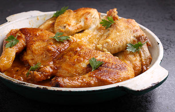 istock chicken fried with garlic, Georgian cuisine 502178348
