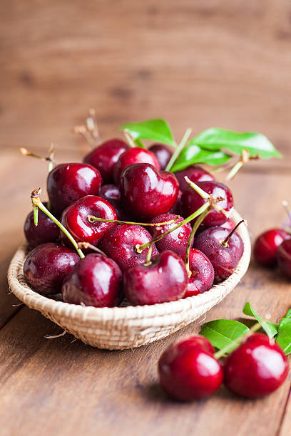istock Many fresh cherries in bamboo basket 502181702
